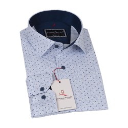Джованни Фрателли Приталенная рубашка с длинным рукавом и рисунком 3GMK311349001