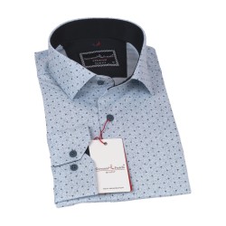 Джованни Фрателли Приталенная рубашка с длинным рукавом и рисунком 3GMK311349002