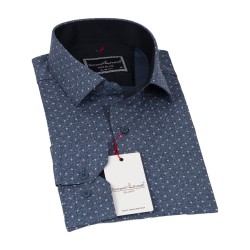 Джованни Фрателли Приталенная рубашка с длинным рукавом и рисунком 3GMK311349004