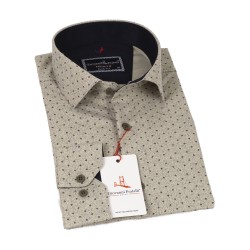 Джованни Фрателли Приталенная рубашка с длинным рукавом и рисунком 3GMK311349008