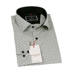 Джованни Фрателли Приталенная рубашка с длинным рукавом и рисунком 3GMK311349010