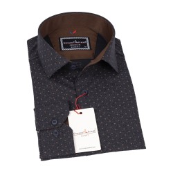 Джованни Фрателли Приталенная рубашка с длинным рукавом и рисунком 3GMK311349011