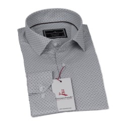 Джованни Фрателли Приталенная рубашка с длинным рукавом атлас и с рисунком 3GMK312419001