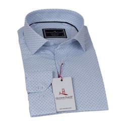 Джованни Фрателли Приталенная рубашка с длинным рукавом атлас и с рисунком 3GMK312419002