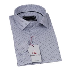 Джованни Фрателли Приталенная рубашка с длинным рукавом атлас и с рисунком 3GMK312419003