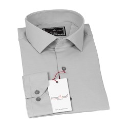 Slim Fit Long Sleeve Straight Satin Shirt 3GMK313030010