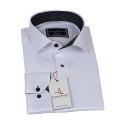 Приталенная атласная рубашка прямого кроя с длинным рукавом 3GMK317037001
