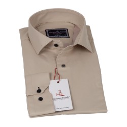 Приталенная атласная рубашка прямого кроя с длинным рукавом 3GMK317037012