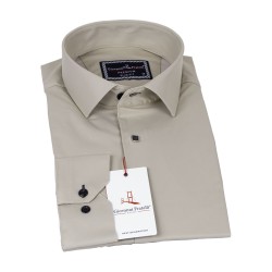 Приталенная атласная рубашка прямого кроя с длинным рукавом 3GMK317037A24